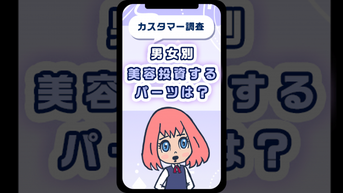 【カスタマー調査】男女で異なる美容投資　お金をかけたいパーツは？